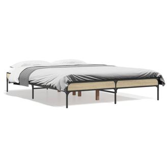 Berkfield Home Bed Frame without Mattress Sonoma Oak 120x200 cm in Light Tan | Size: Small Double
