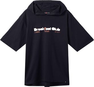Nike Jordan Air Jordan Alphabet Numeric Printing hooded Pullover Short Sleeve Black DQ7383-010
