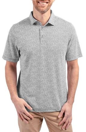 Cutter & Buck Virtue Piqu&eacute; Botanical Print Polo in Black at Nordstrom, Size Xxx-Large