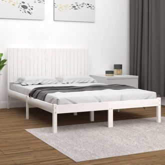 vidaXL Vidaxl - Estructura De Cama Sin Colch&oacute;n Madera Maciza Blanca 200x200 Cm