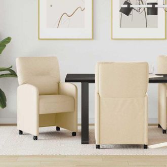 vidaXL Sillas De Comedor Con Ruedas 2 Pcs Verde Oscuro 57 X 67 X 95 Cm