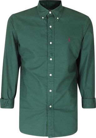Polo Ralph Lauren Camicia Oxford Custom Fit Tinto in Capo - - Shirts - Uomo - Verde - XL