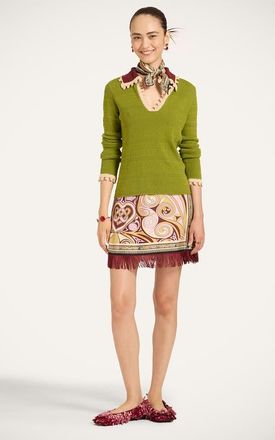 La DoubleJ Picket Polo Jumper in Solid Lime at Nordstrom, Size Xx-Small