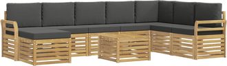 vidaXL Conjunto De Sof&aacute;s De Exterior 9 Uds. Blanco Y Antracita Vidaxl