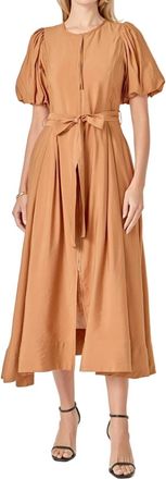 English Factory Leslie Midi Dress In Camel