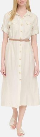 ZOE AND CLAIRE Belted Shirtdress in Oatmeal at Nordstrom Rack, Size Medium