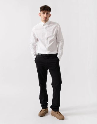 GANT Mens GANT Mens Slim Fit Long Sleeve Poplin Shirt - 110 White - Size: 46/Regular