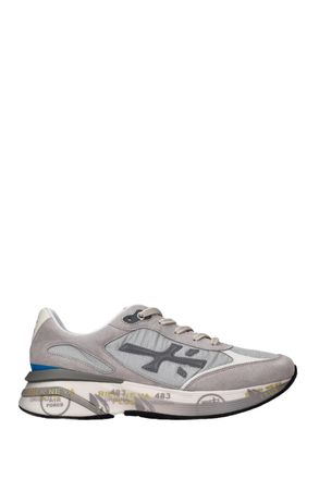 Premiata Leather and Canvas Trainers with Distinctive Branding