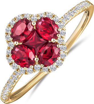 The Diamond Store Alegria Lab Ruby Ring 0.85ct in 18k Gold Vermeil