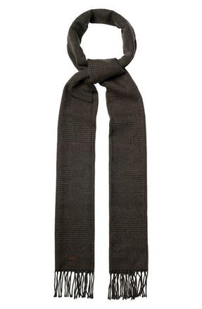 Eton Houndsttoh Check Merino Wool Scarf in Dark Green at Nordstrom
