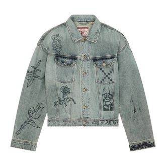 Deus Mephistopheles Jacket - Heren - Spijkerjassen - Blauw - S - Katoen - Jassen