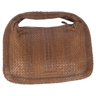 Bottega Veneta Bottega Veneta Intrecciato Grote Veneta Hobo in bruin nappa