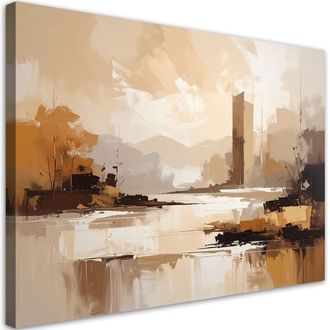 Feeby Impresi&oacute;n De Imagen, Paisaje En Tonos Beige, 120x80