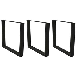Berkfield Home Dining Table Legs V-Shape 3 pcs Black 100x(72-73.3) cm Steel