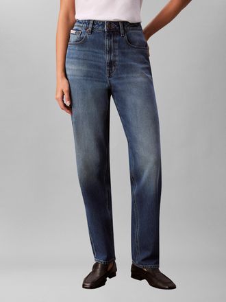 Calvin Klein Jeans Gerade Jeans CALVIN KLEIN JEANS, Damen, Gr. 30, N-Gr, indigo park, Denim/Jeans, Obermaterial: 98% Baumwolle, 2% Elasthan, unifarben, regular fit lang,