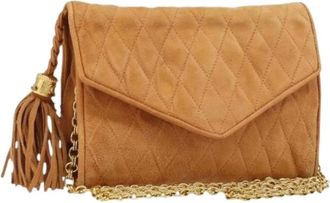 Chanel Pre-owned Cross Body Bags, female, Brown, Size: ONE SIZE Pre-owned Vintage Suede Shoulder Bag