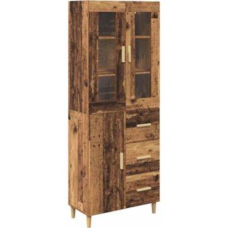 vidaXL Aparador Alto Con Caj&oacute;n Madera Envejecida 69,5 X 34 X 180 Cm Vidaxl