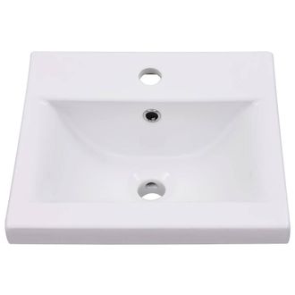 Berkfield Home Elegant Built-in Basin 42x39x18 cm Ceramic White | Size: 42 x 39 x 18 cm