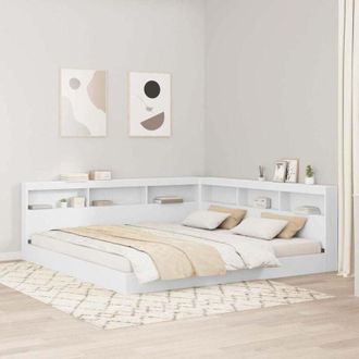 vidaXL Letto Libreria Bianco 180 x 200 cm Legno multistrato - Vidaxl