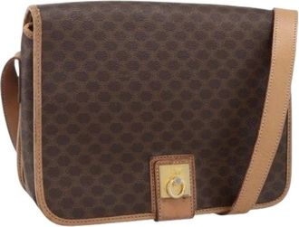 Celine Pre-owned Cross Body Bags, female, Brown, Size: ONE SIZE Pre-owned Vintage Macadam Canvas Shoulder Bag