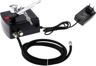 OEM Kit Profesional De Compresor Para Aer&oacute;grafo Para Pintura Art&iacute;stica, Manualidades, Pulverizaci&oacute;n De Pasteles Y Modelos Con Pincel