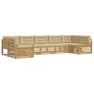 vidaXL Conjunto De Sof&aacute;s De Exterior 7 Uds. Y Beige Vidaxl