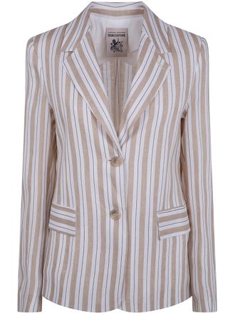 Semicouture Stripe Linen Classic Jacket