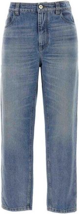 Brunello Cucinelli Light Blue Straight Trousers, Brand Size 46 (US Size 12)