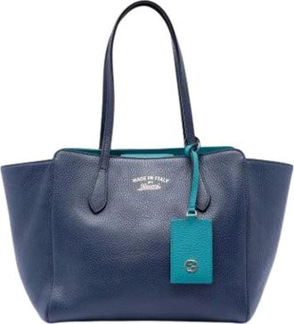 Gucci Pre-owned Tote Bags, female, Blue, Size: ONE SIZE Pre-owned The Swing Tote