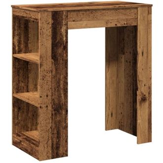 vidaXL Mesa Alta Con Estantes Madera Envejecida 95x47x103,5 Cm Vidaxl