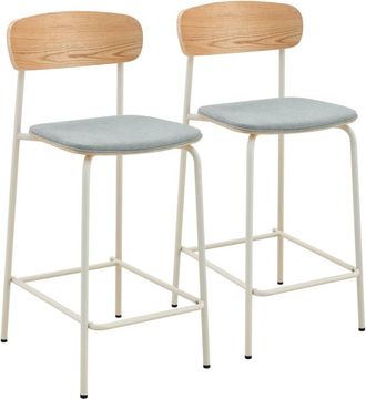 Oviala Lote de 2 sillas altas de madera azul claro