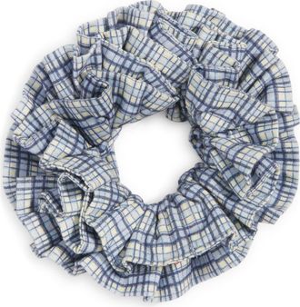 Damson Madder Garter Scrunchie in Cloudy Check at Nordstrom