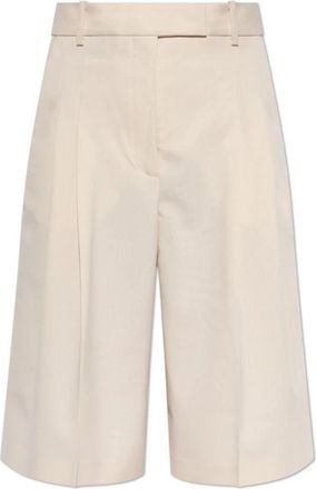 By Malene Birger Cymbaria Shorts - Dames - Korte Broeken - Beige - XS - Leer - Korte Broeken