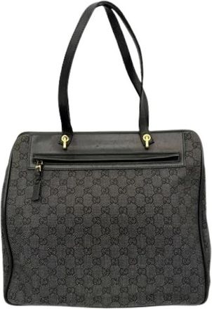 Gucci Pre-owned Vintage Tote Bag - Dames - Vintage Shopper - Zwart - ONE Size - Leer - Vintage