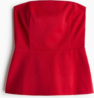 H&M Bandeaukleid aus Twill - Red