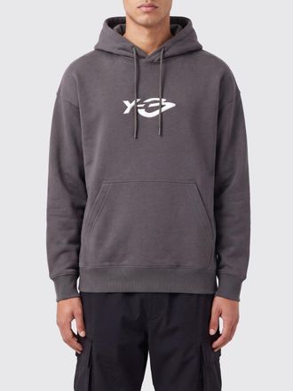 Yohji Yamamoto Felpa con cappuccio in cotone relaxed fit con logo a contrasto