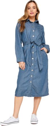 M&Co Petites Petite Tencel Denim Midi Dress - Womens