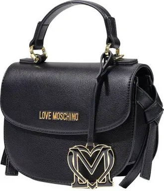 Love Moschino Structured Polyurethane Top Handle Bag - Black
