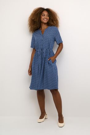 Cream Jurk Feminine blue multi