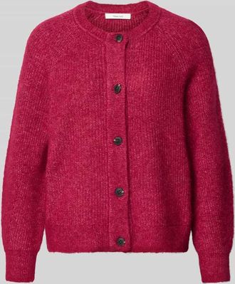 Selected Regular Fit Strickjacke aus Woll-Mix mit Alpaka-Anteil Modell LULU in Kirsche, Größe XL