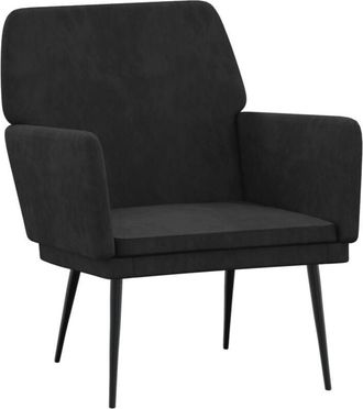 vidaXL Sill&oacute;n De Terciopelo Negro 62x79x79 Cm Vidaxl