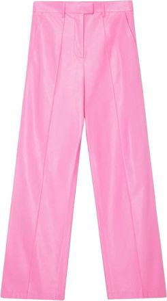 Stand Studio Wijde broek van synthetisch leer - Dames - Wijde Broeken - Roze - S - Leer - Broeken