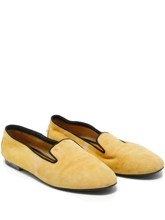 Tod's Smoking suede slippers - women - Calf Suede/Calf Leather/Rubber - 37.5 - Yellow