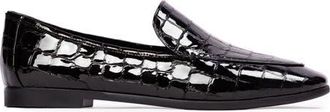 Black Suede Studio Allie Croc Loafer in Black Croc Patent Leather at Nordstrom, Size 37