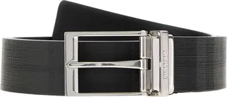 Burberry Check Reversible Belt Iron Grey Black Palladium 8127473