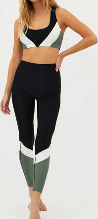 Beach Riot Vienna High Waist Leggings In Queen Palm Colorblock Black