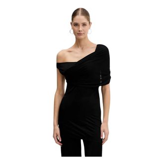 Rick Owens Overhemden, Dames, Zwart, M, Sahara Blouse