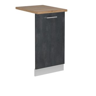 Vicco Panel Frontal Del Lavavajillas R-line, Hormig&oacute;n Negro, 45 Cm, Et Roble