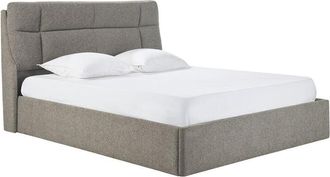 Miliboo Cama Con Canap&eacute; 2 Plazas 160x200 Cm En Tela Texturizada Taupe Hono