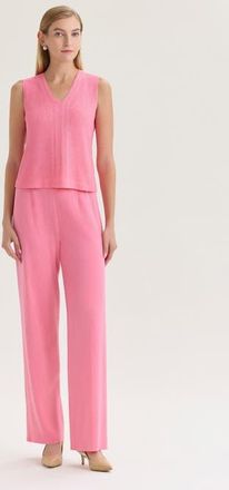 Misook V-Neck Tonal Pointelle Knit Tank in Pink at Nordstrom, Size Xx-Large